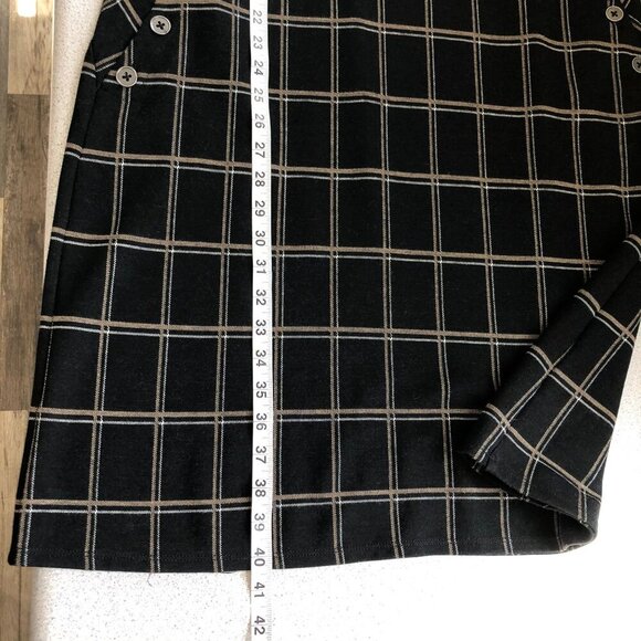 J.Jill Ponte Dress Women Medium Black Open Pane Plaid Short Sleeve Pockets - Picture 8 of 11